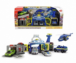 Полицейский штаб с 4 машинками и 1 вертолетом, свет и звук (Dickie, 3719011)